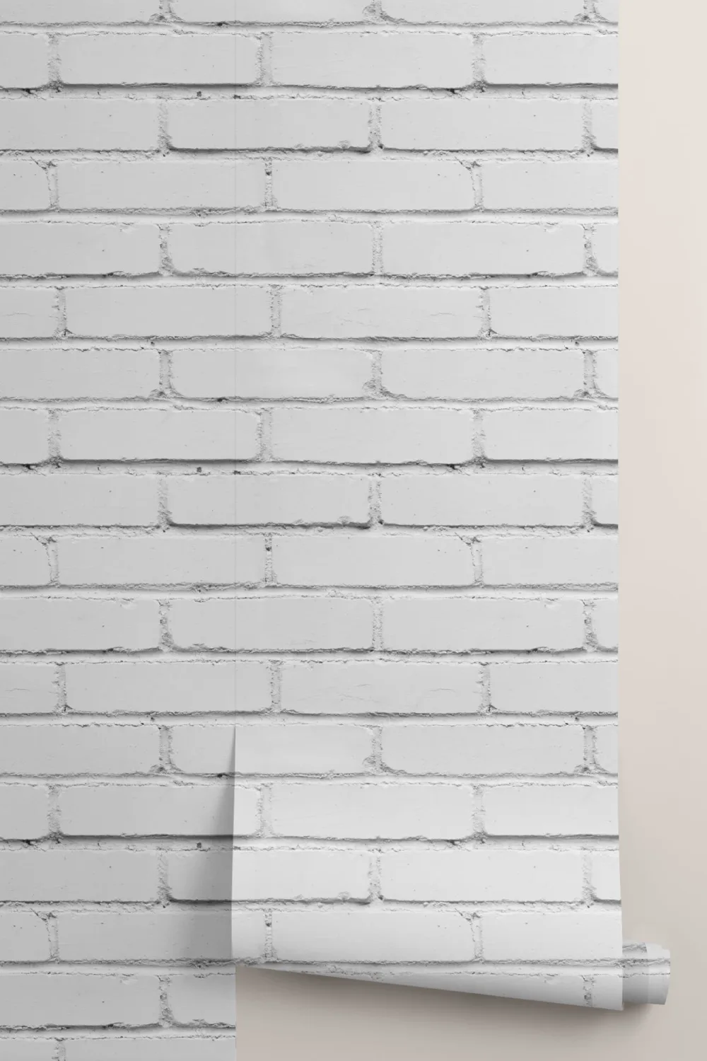 White Painted Brick Pattern Wallpaper Mural