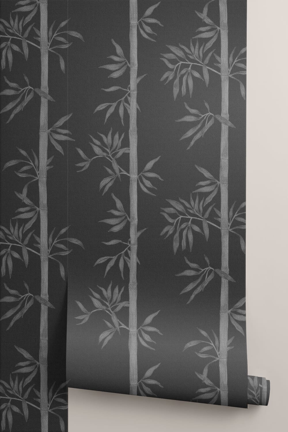 Dark Gray Watercolor Bamboo Wallpaper