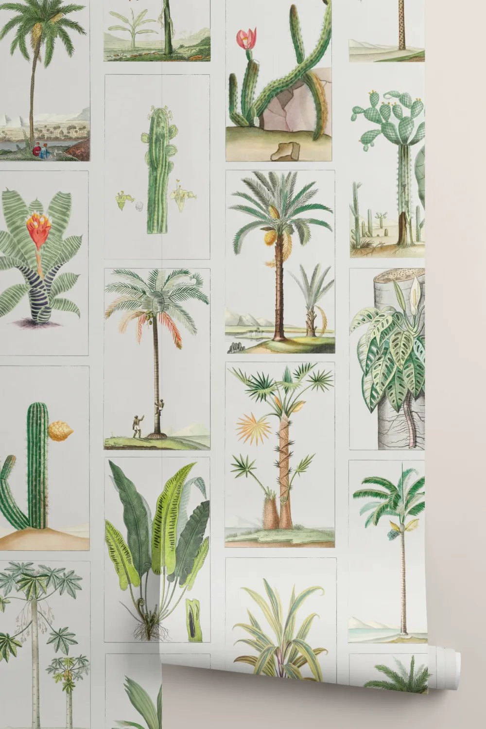 Botaniske planter Flisemønster Fototapet