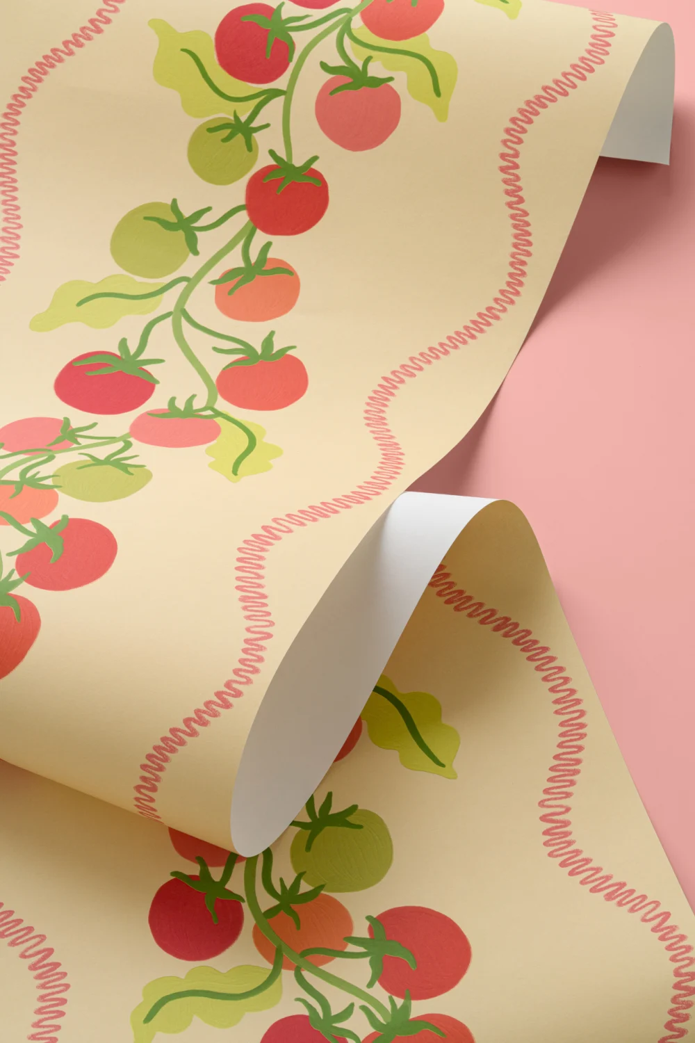 Yellow Vine Tomato Botanical Striped Mural