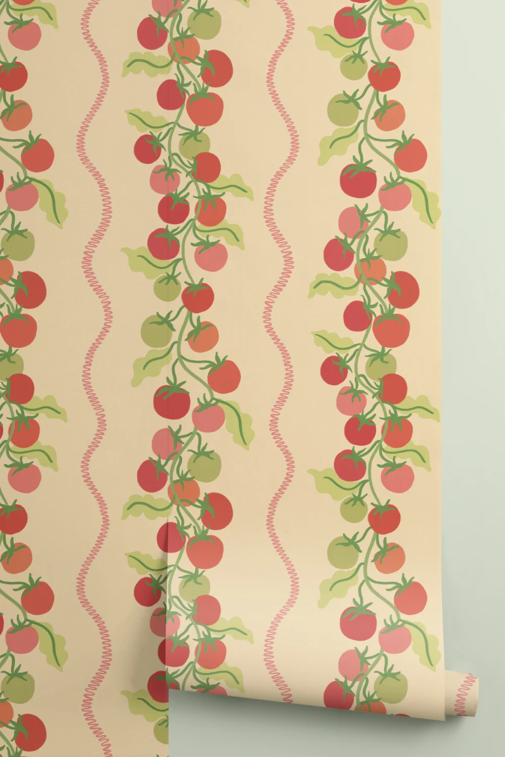 Yellow Vine Tomato Botanical Striped Mural
