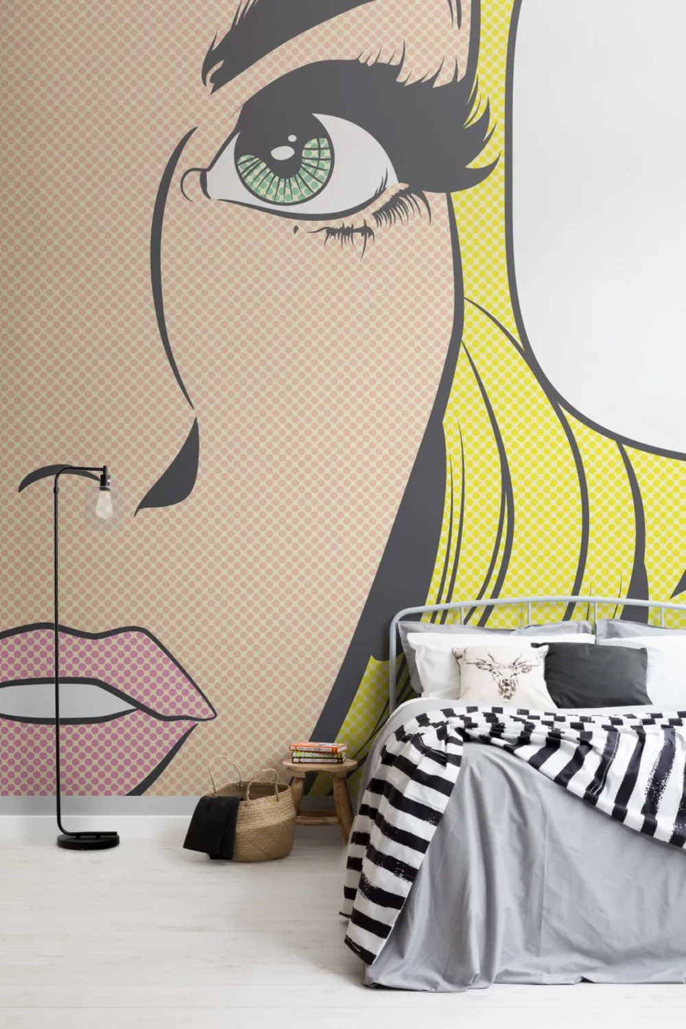 Pop Art Vrouw Behang Muurschildering