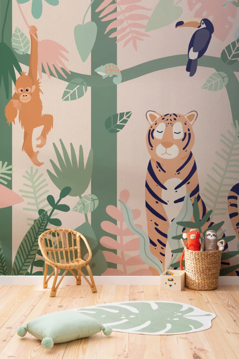 Kids Jungle Animal Friends Wallpaper Mural