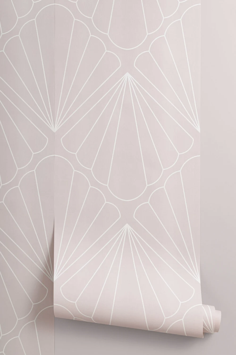 Pink Seashell Mermaid Theme Repeat Pattern Wallpaper
