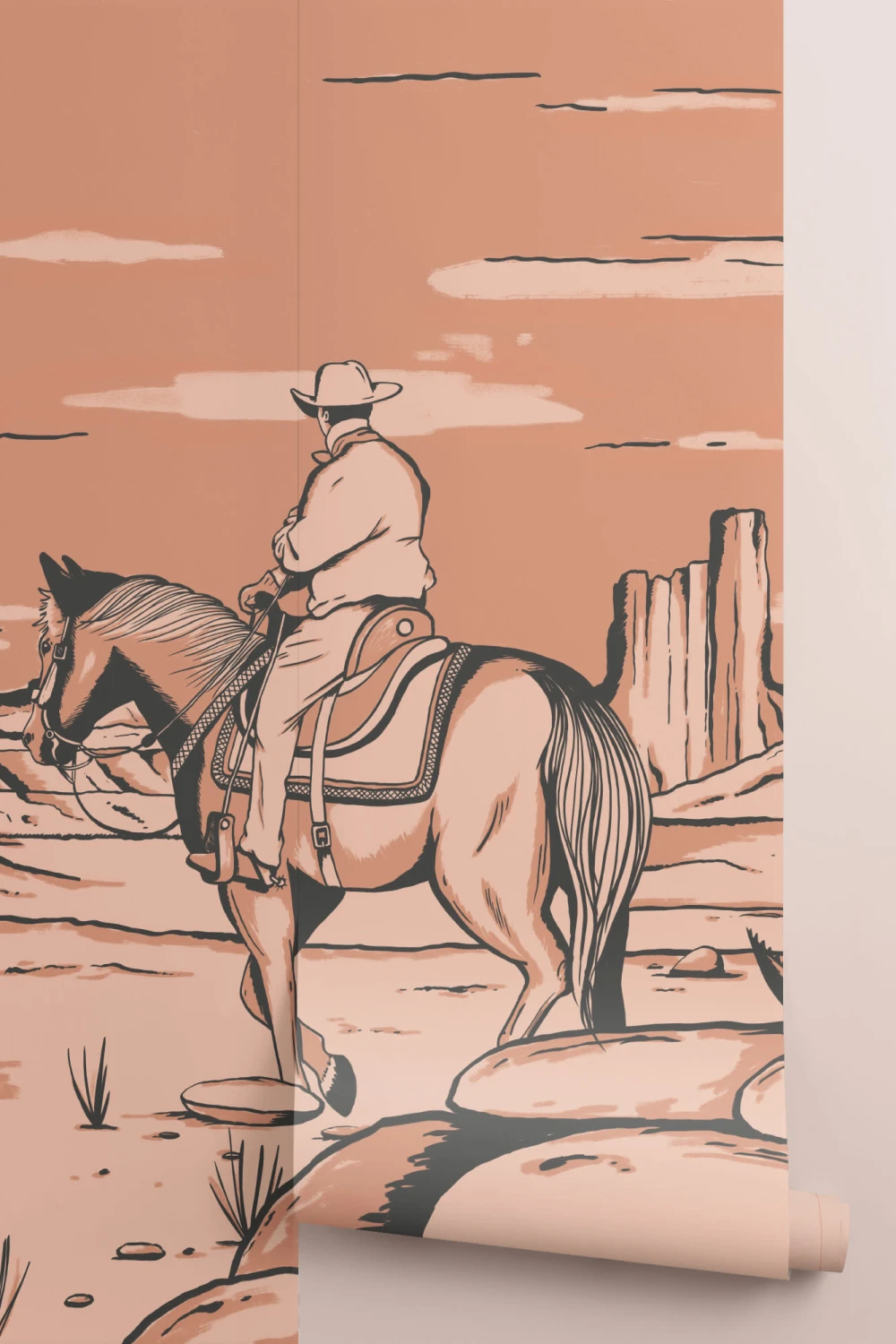 Wild West Cowboy Horse Wallpaper Mural