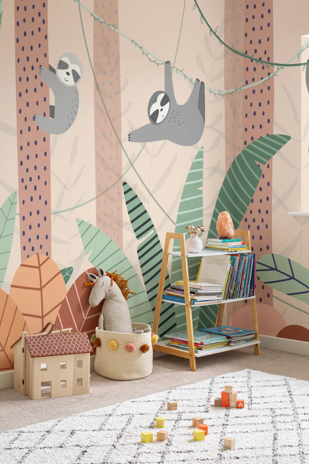 Cute Cartoon Sloth Wallpaper Mural