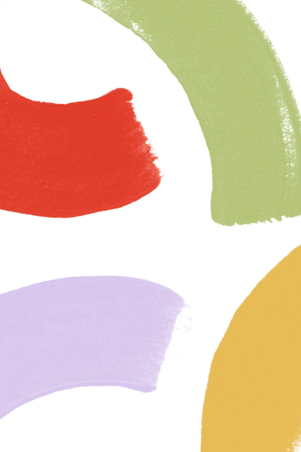 Hand-Painted Wiggle Shapes Wall Mural in Multi-Colored Tones