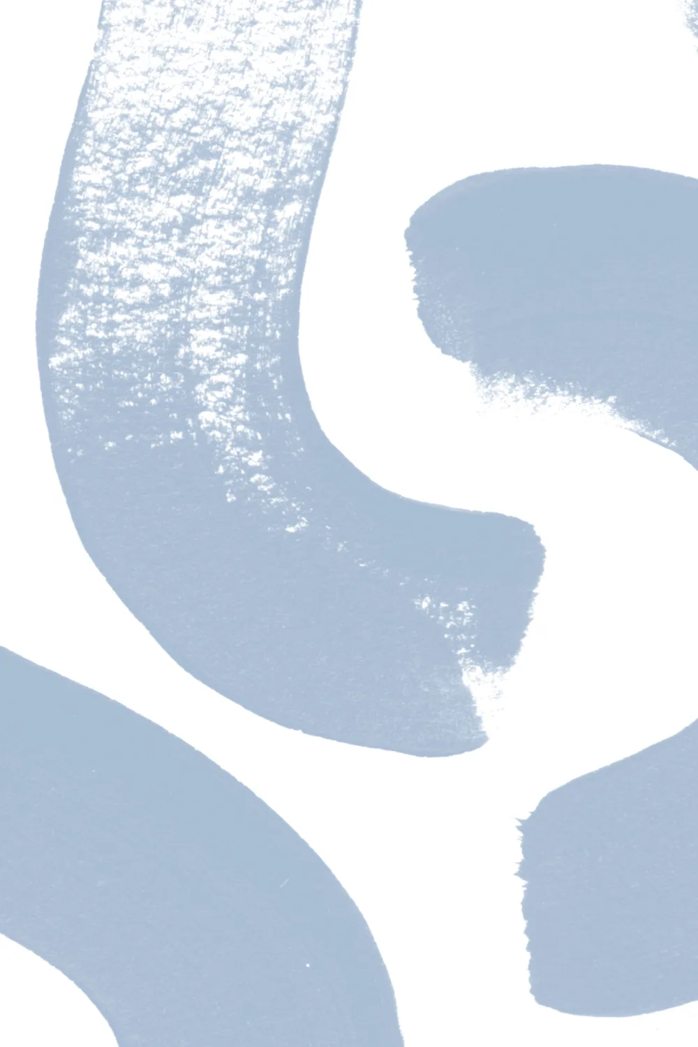 Hand-Painted Wiggle Pattern Wall Mural in Cool Blue