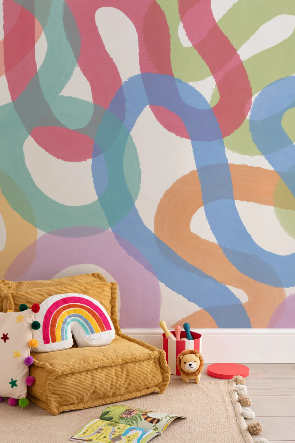 Bunte Abstrakte Squiggles Fototapete