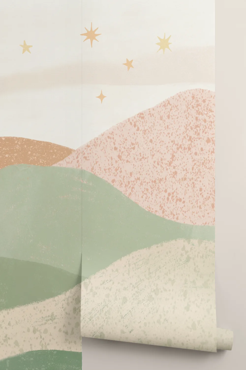 Mural de parede multicolorido Pastel Landscape para crianças