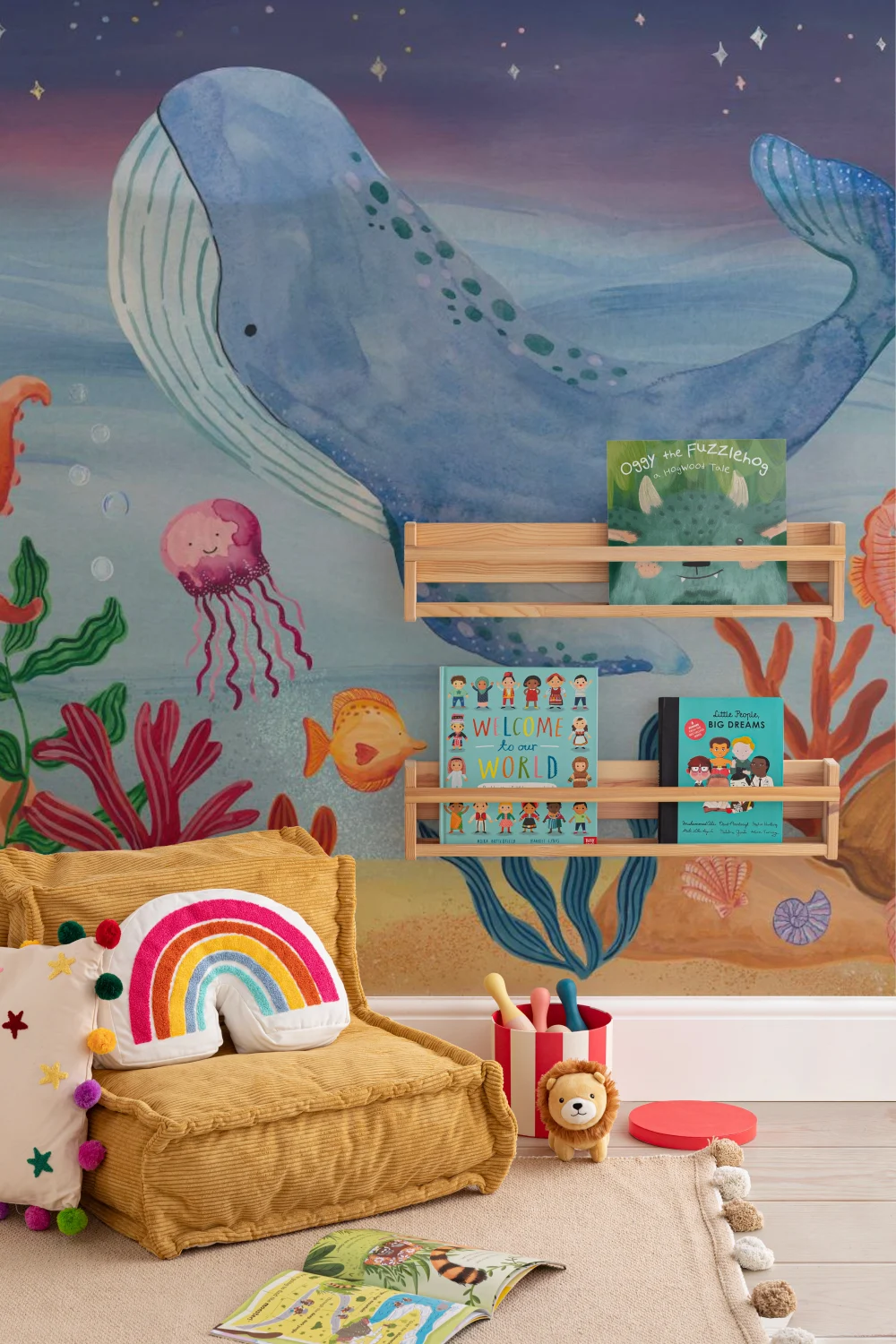Carta da parati per bambini Avventura sottomarina multicolore
