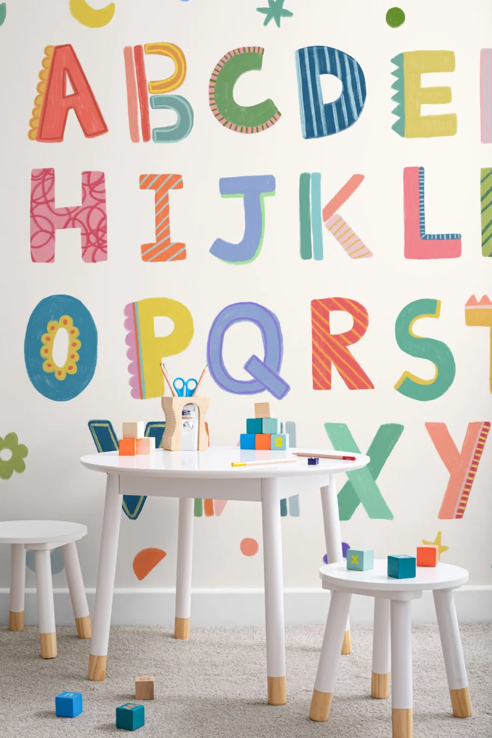 Buntes Kinder-Alphabet-Wandbild