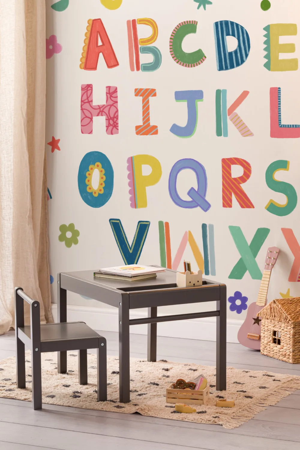 Buntes Kinder-Alphabet-Wandbild