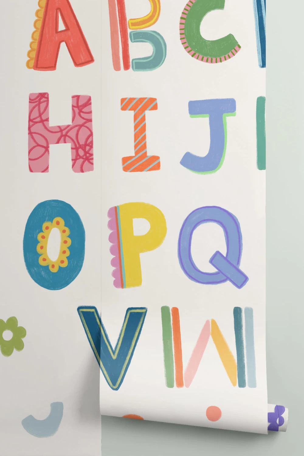Buntes Kinder-Alphabet-Wandbild