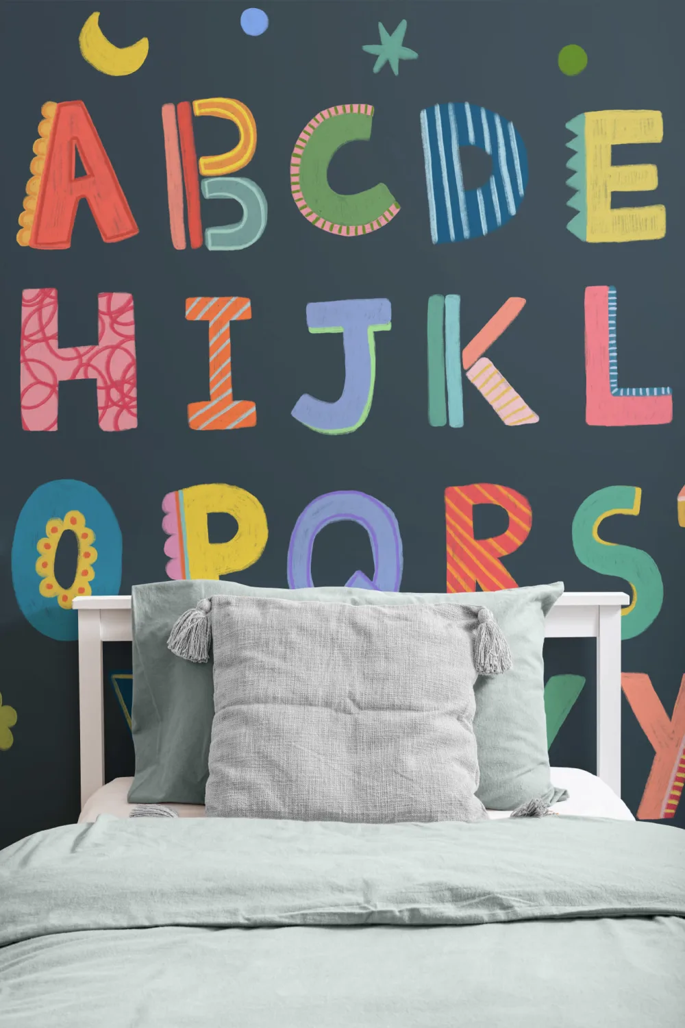 Navy Kids Colorful Alphabet Mural