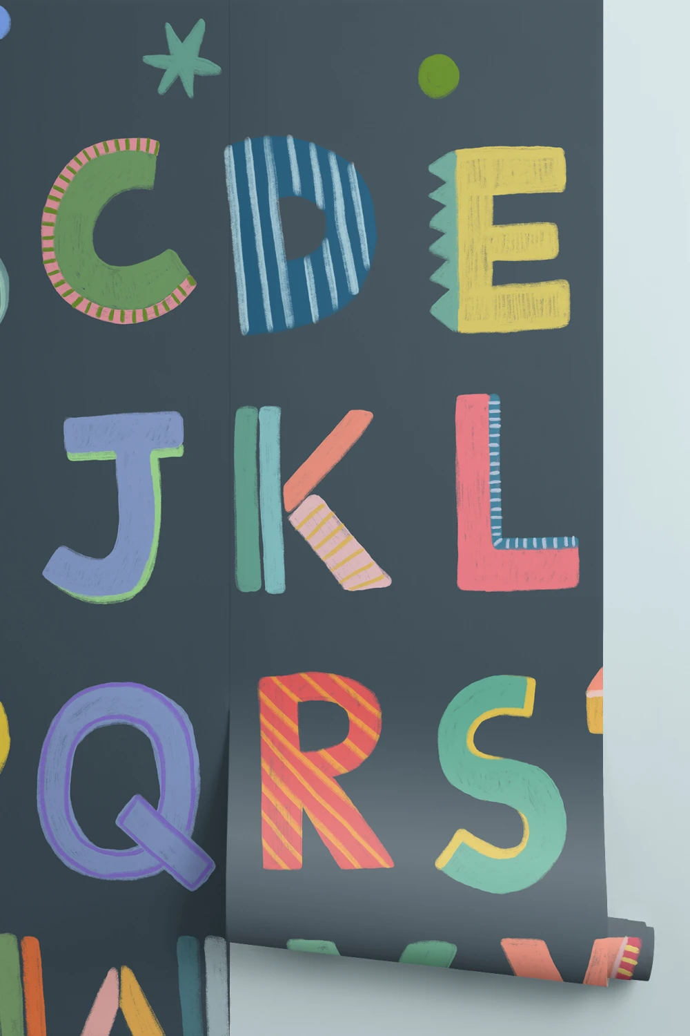 Navy Kids Colorful Alphabet Mural