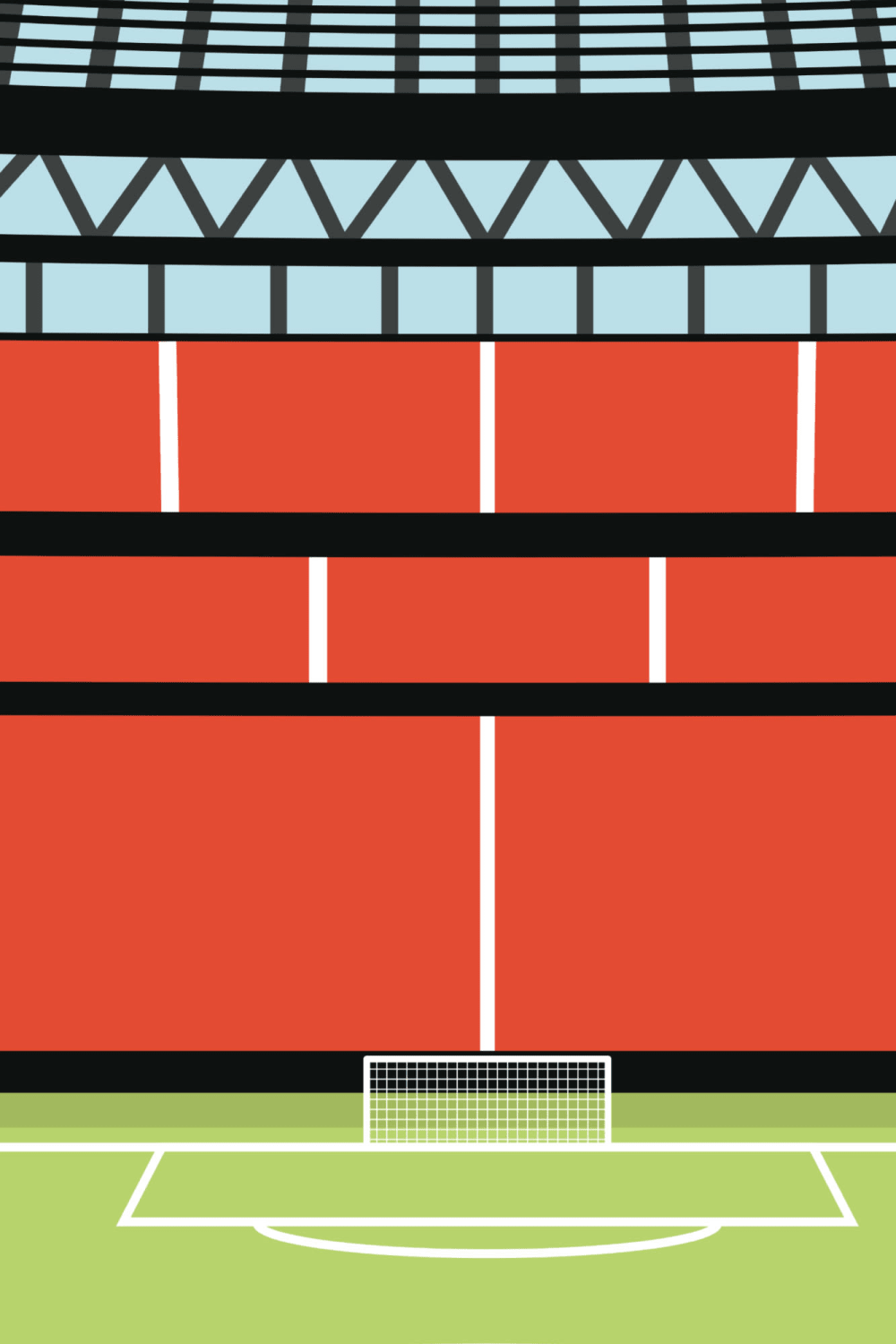 Kids Red Soccer Stadium Mural