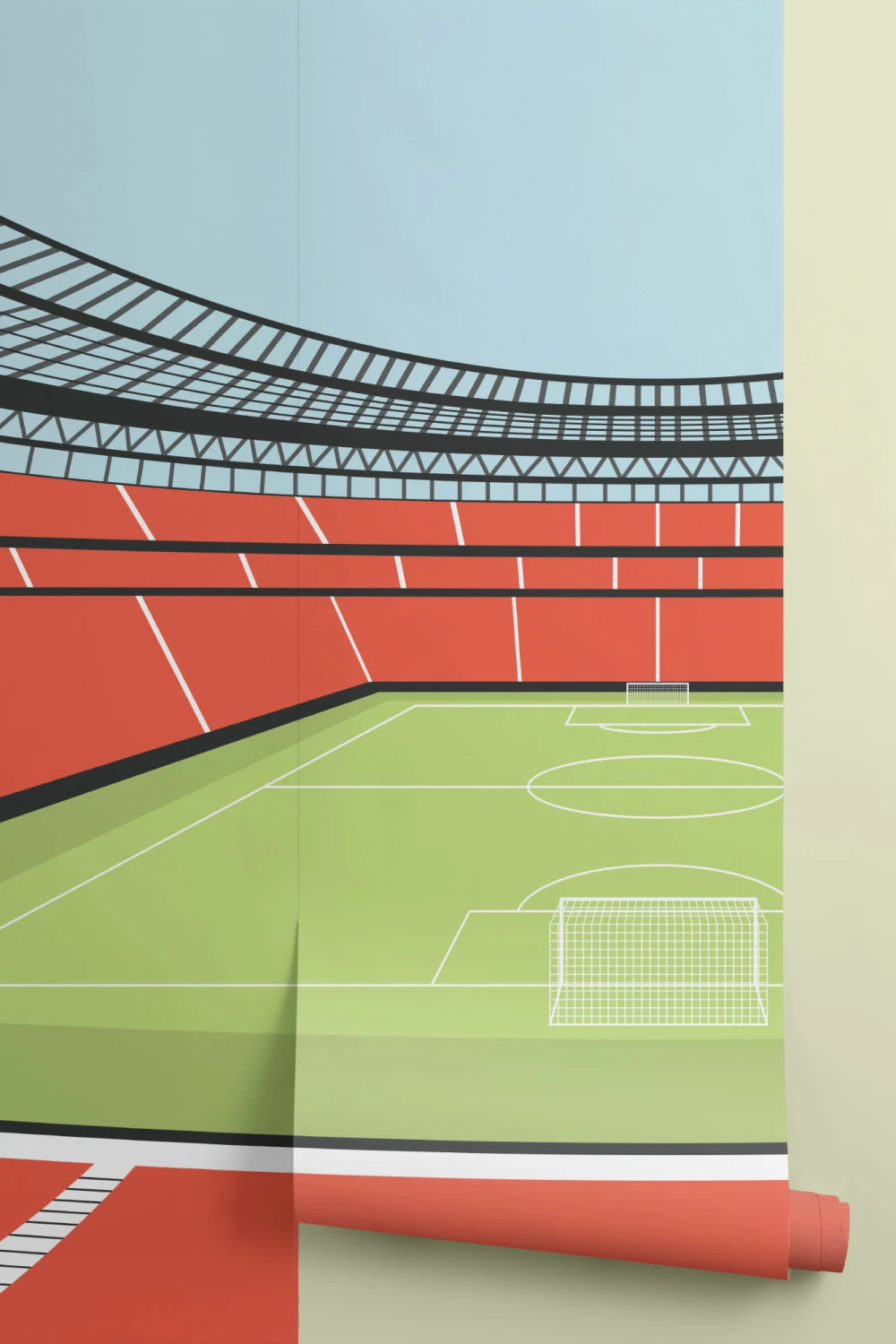 Kids Red Soccer Stadium Mural