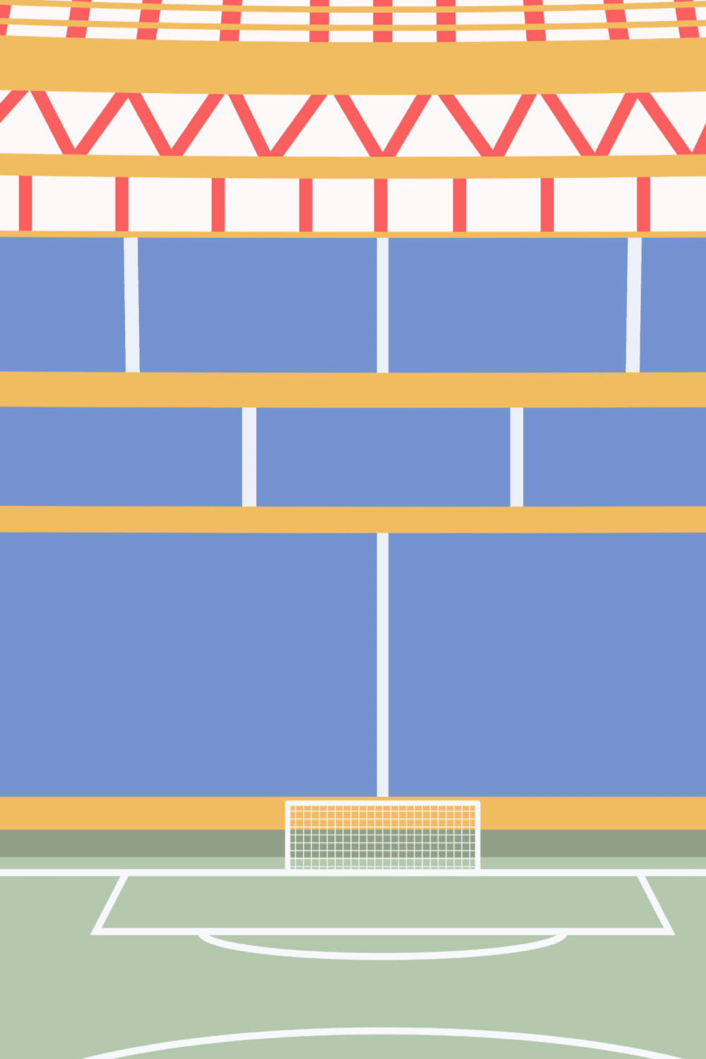 Mural do estádio de futebol azul para crianças