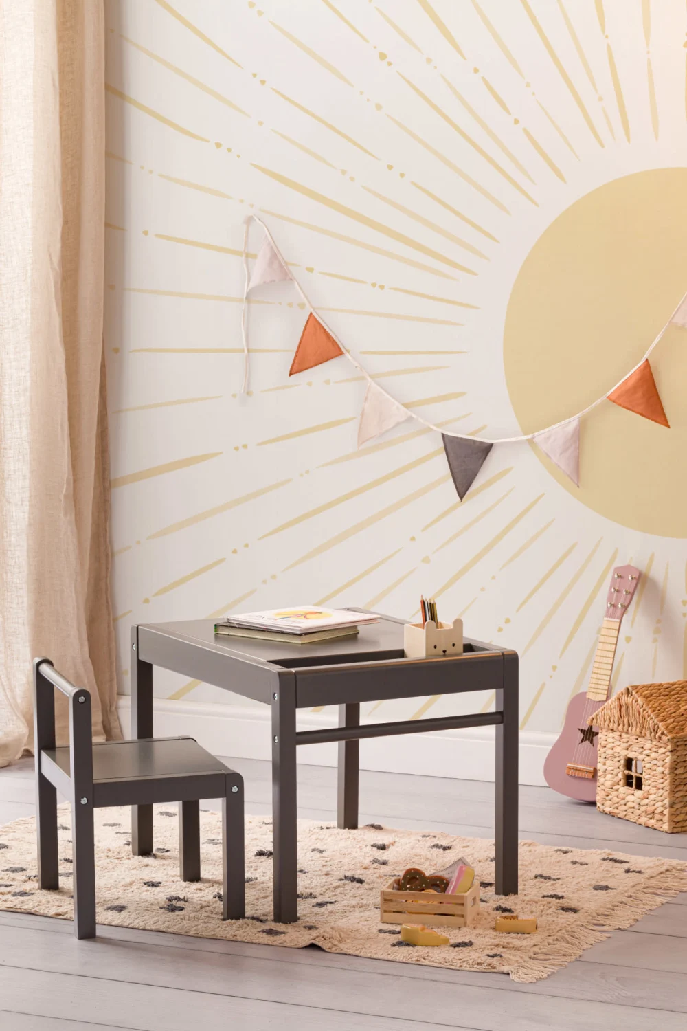 Mural Infantil Amarillo Boho Sunshine