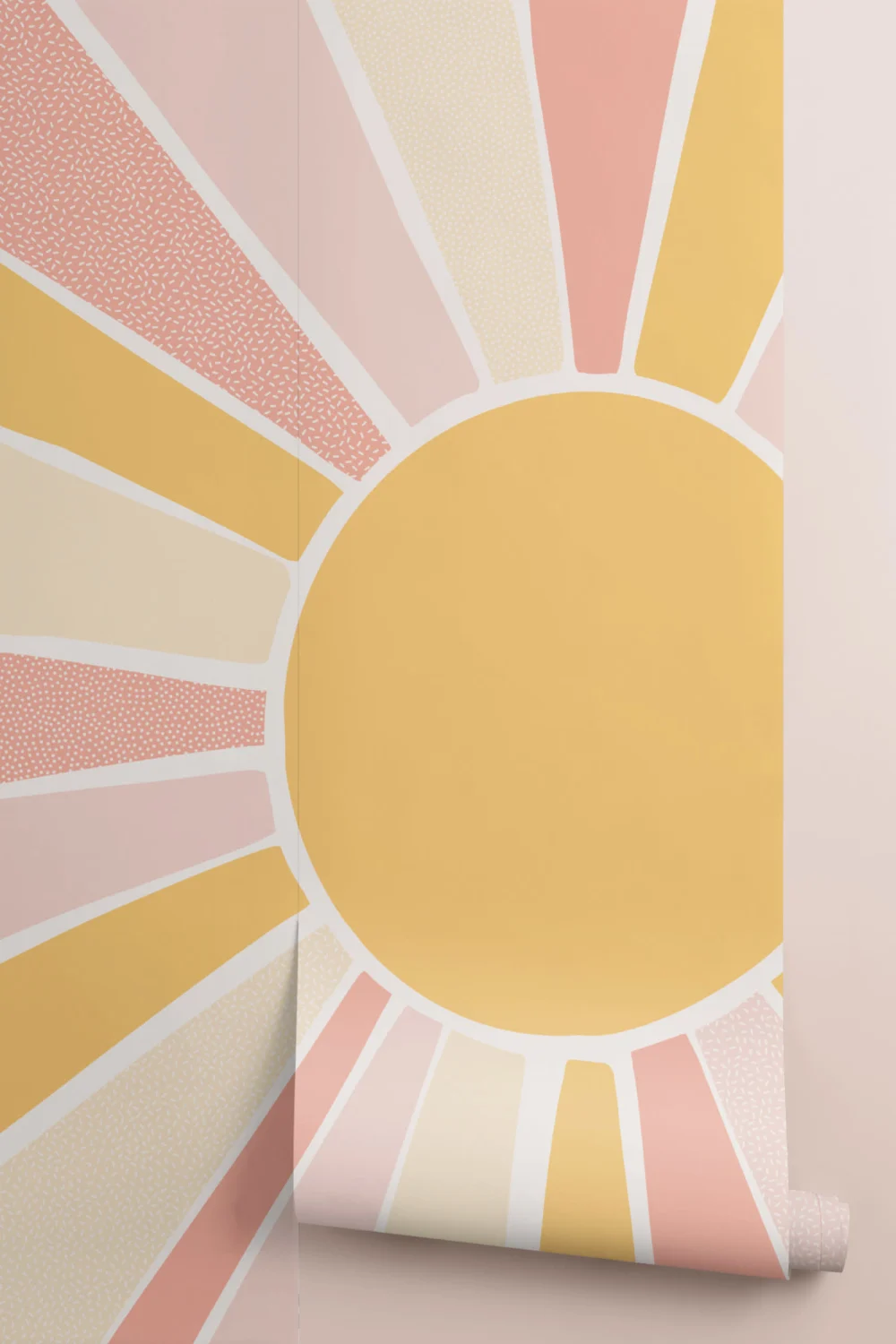 Kids Pink Boho Block Sunshine Mural