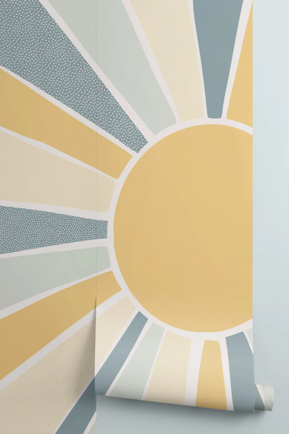 Kids Blue Boho Block Sunshine Mural