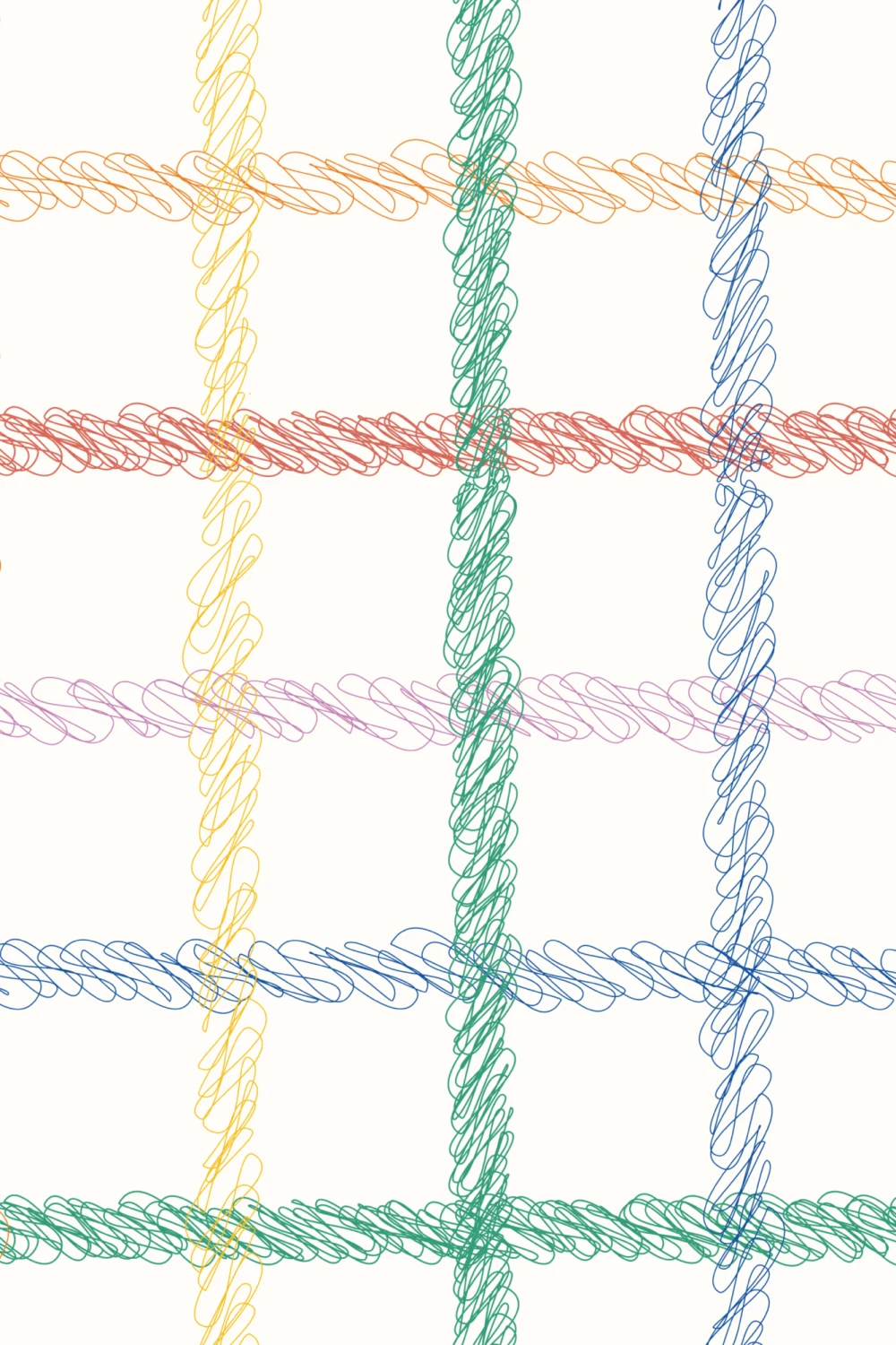 Multicolor Fun Hand Drawn Grid Wallpaper