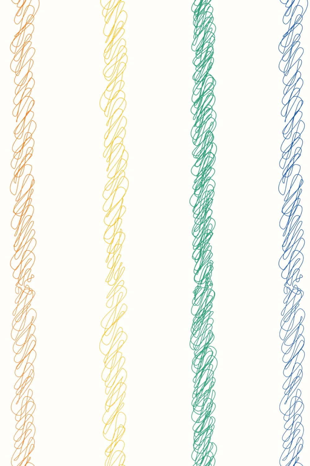 Papier peint rayé multicolore et amusant dessiné à la main