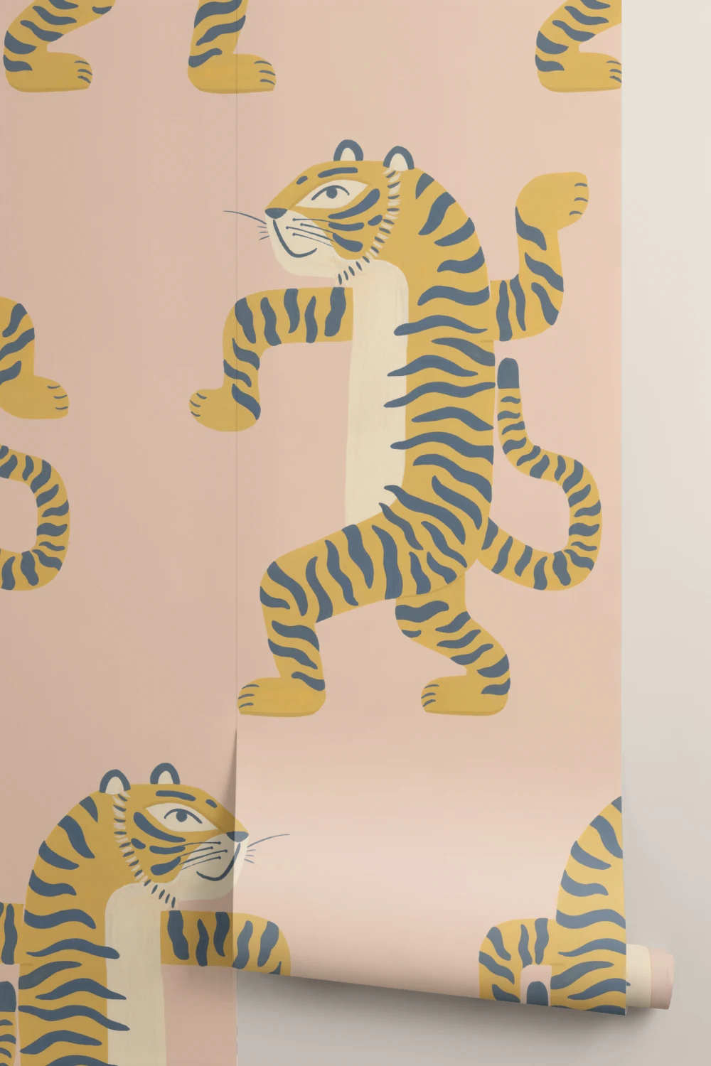 Pink Dancing Tiger Mural