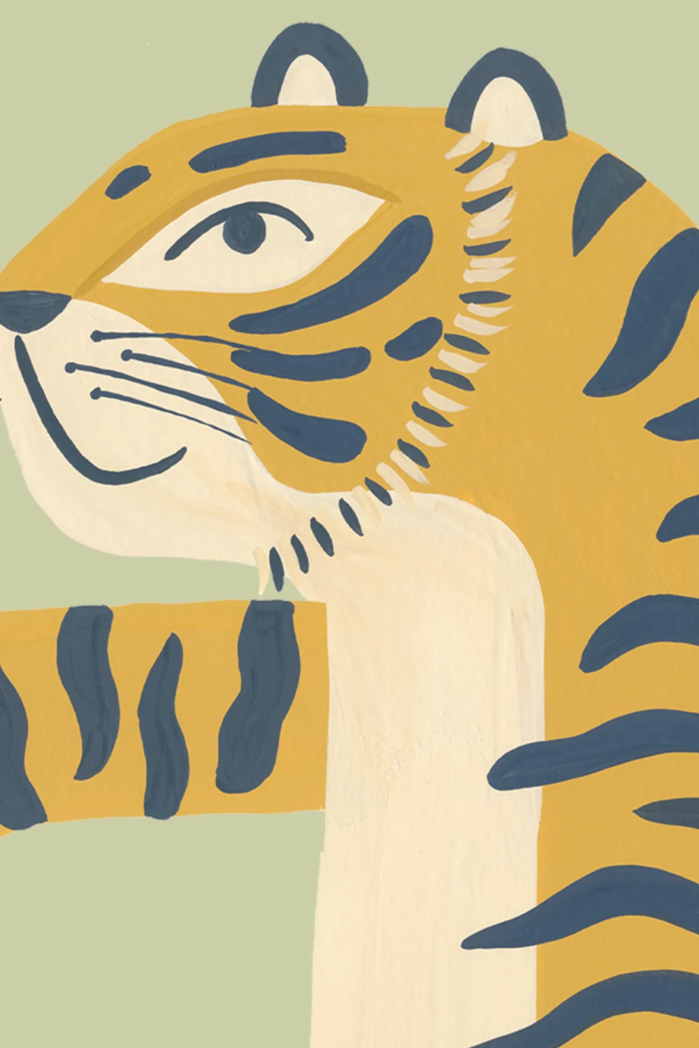 Green Dancing Tiger Mural