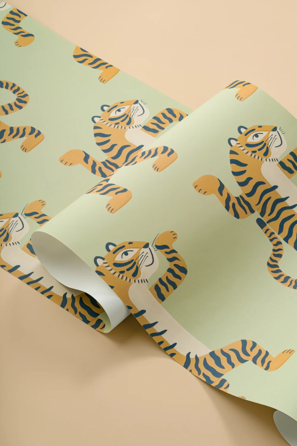 Green Dancing Tiger Mural