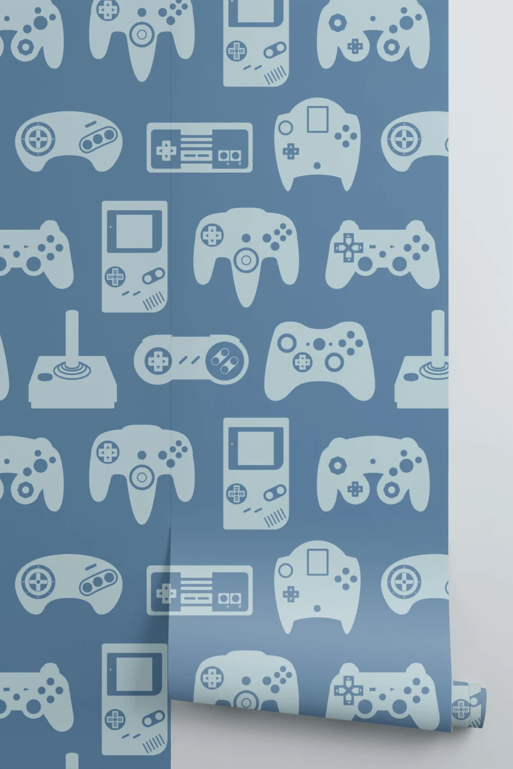 Albastru Retro Game Wallpaper Mural