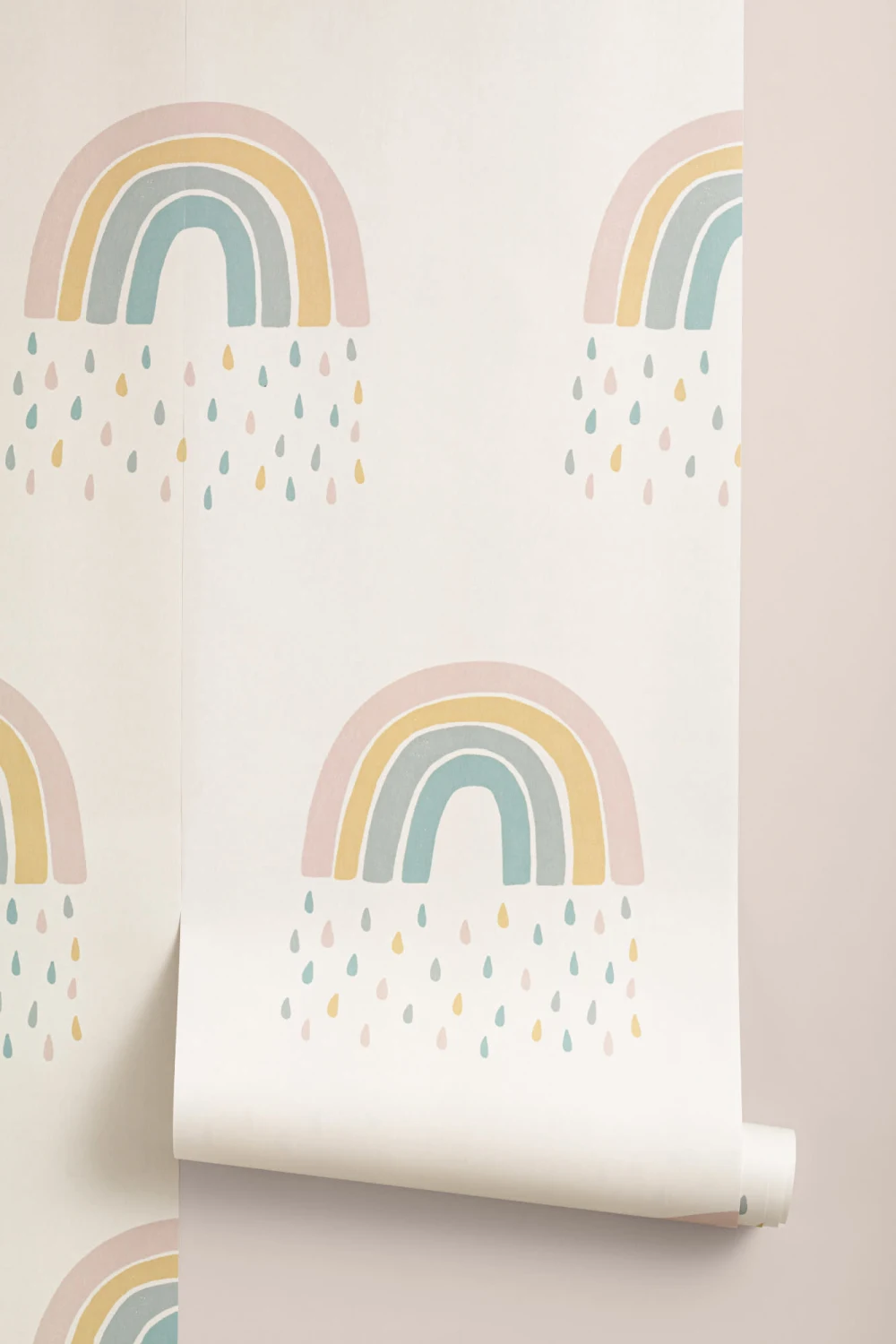 Pastel regnbue raindrop tapet