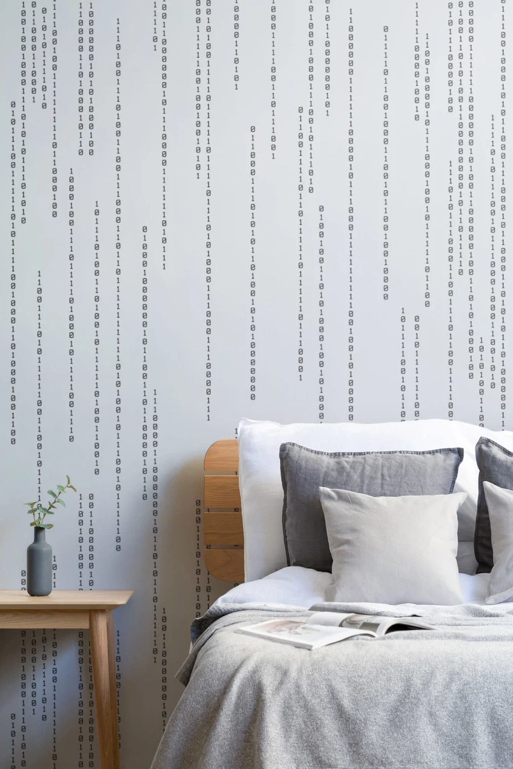 Binary Code Musta & Valkoinen STEM kuvio kuvatapetti
