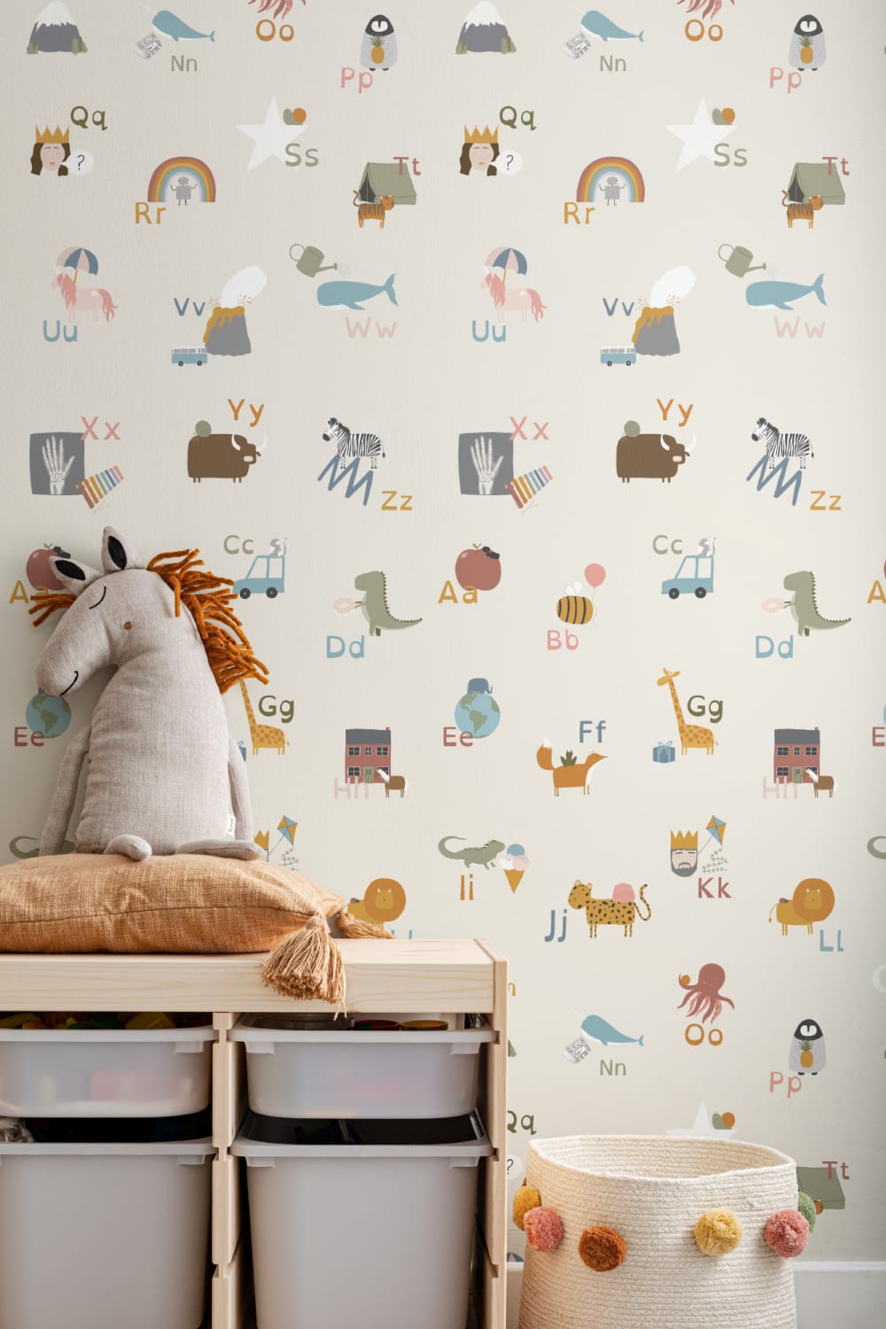 Kids Cute Alphabet Learning Repeat Pattern Wallpaper