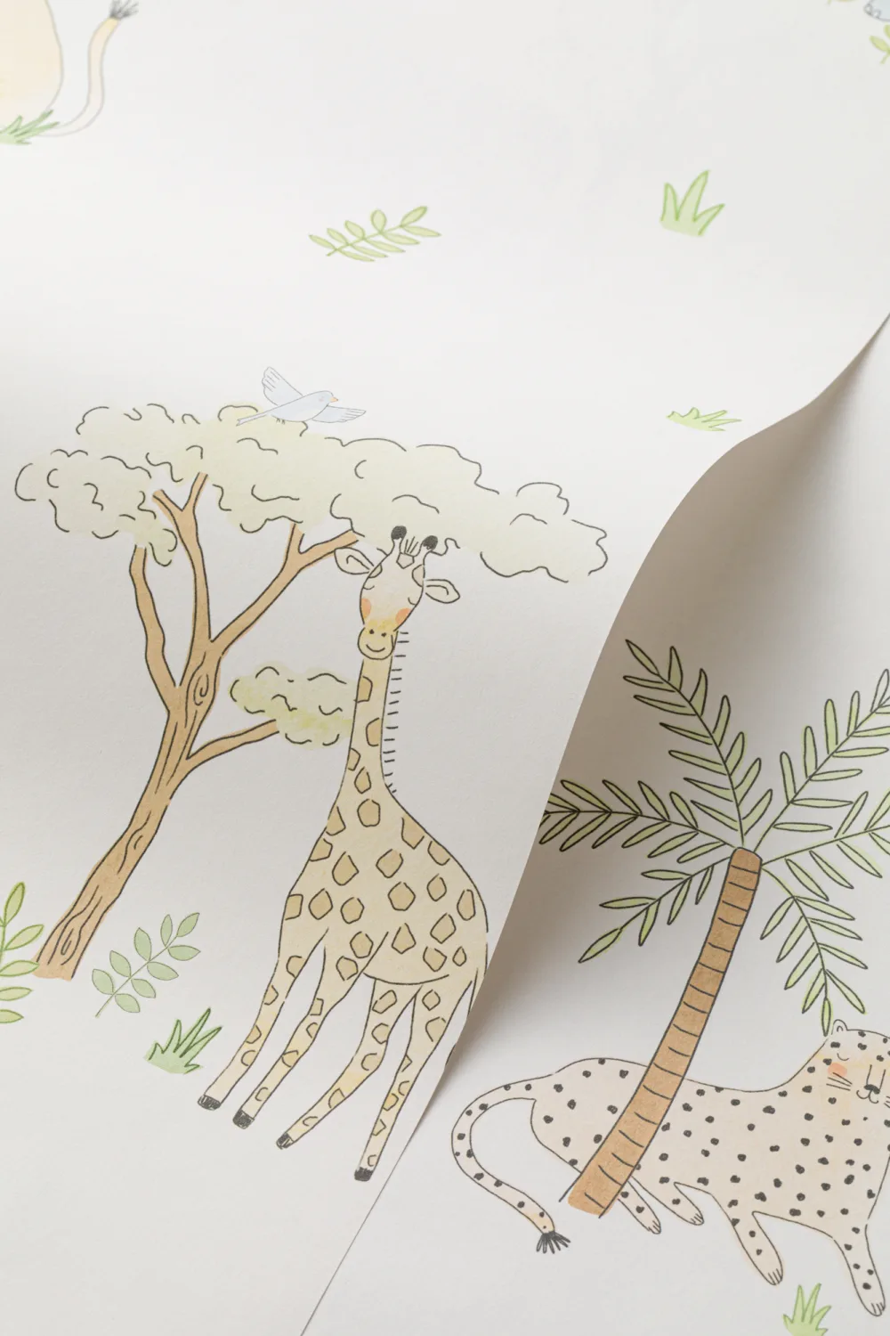 Illustrierte bunte Safari-Tiere-Tapete