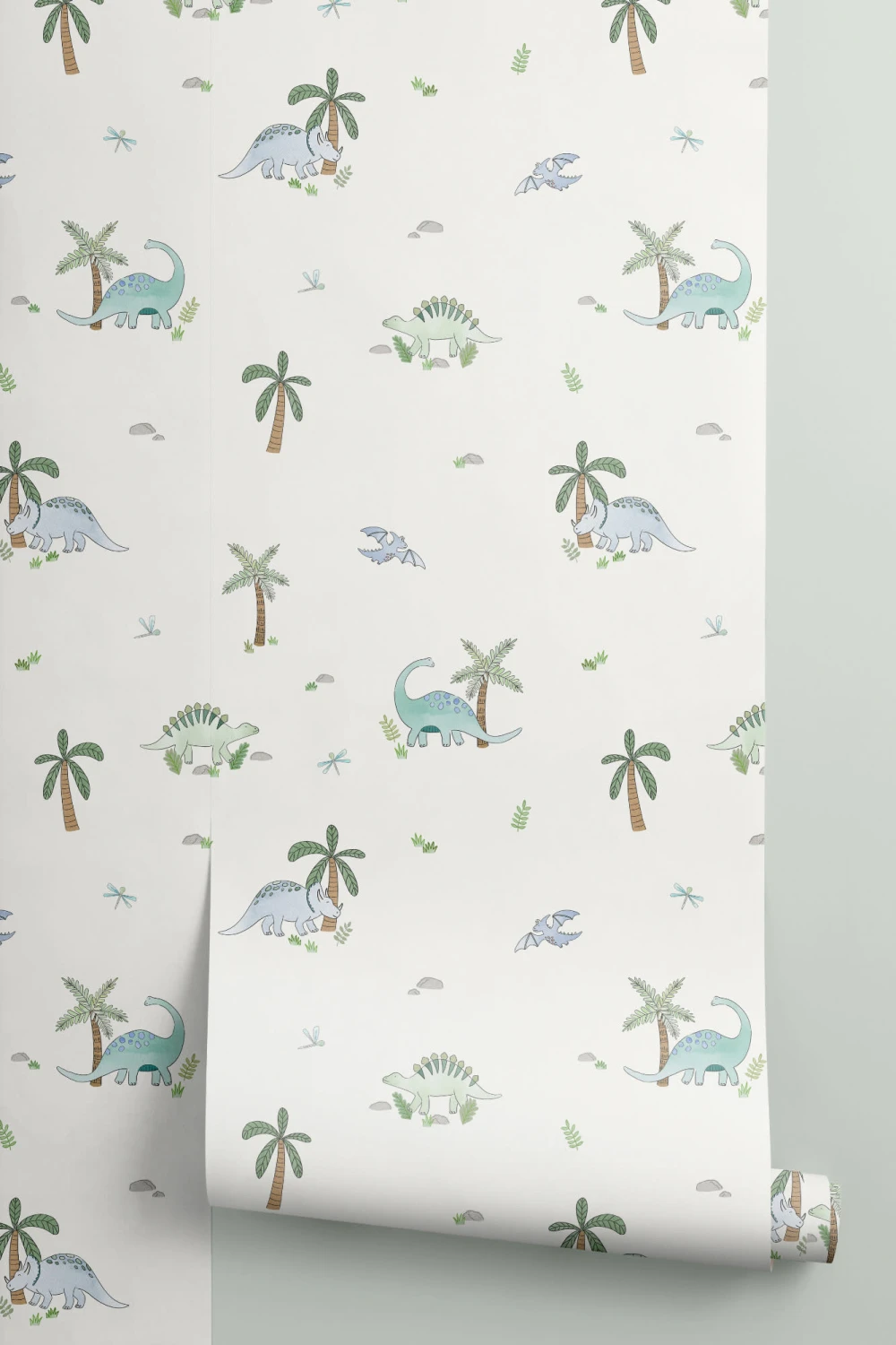 Carta da Parati con Piccoli Dinosauri