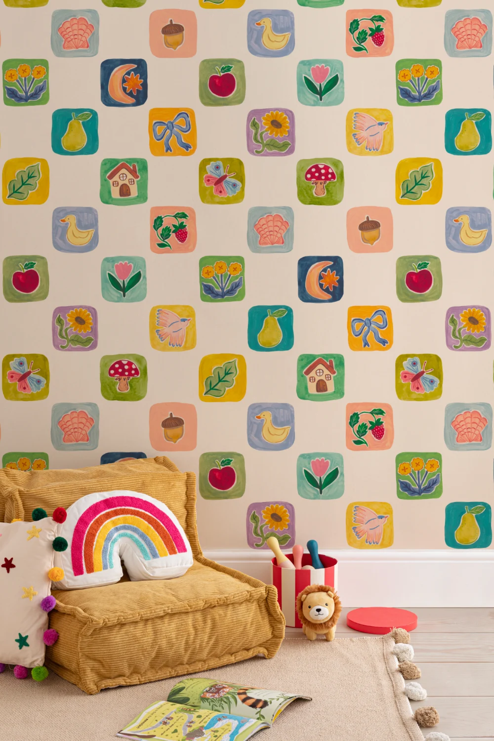 Multicolor Patchwork Clasic Murale pentru copii cu motive jucăușe