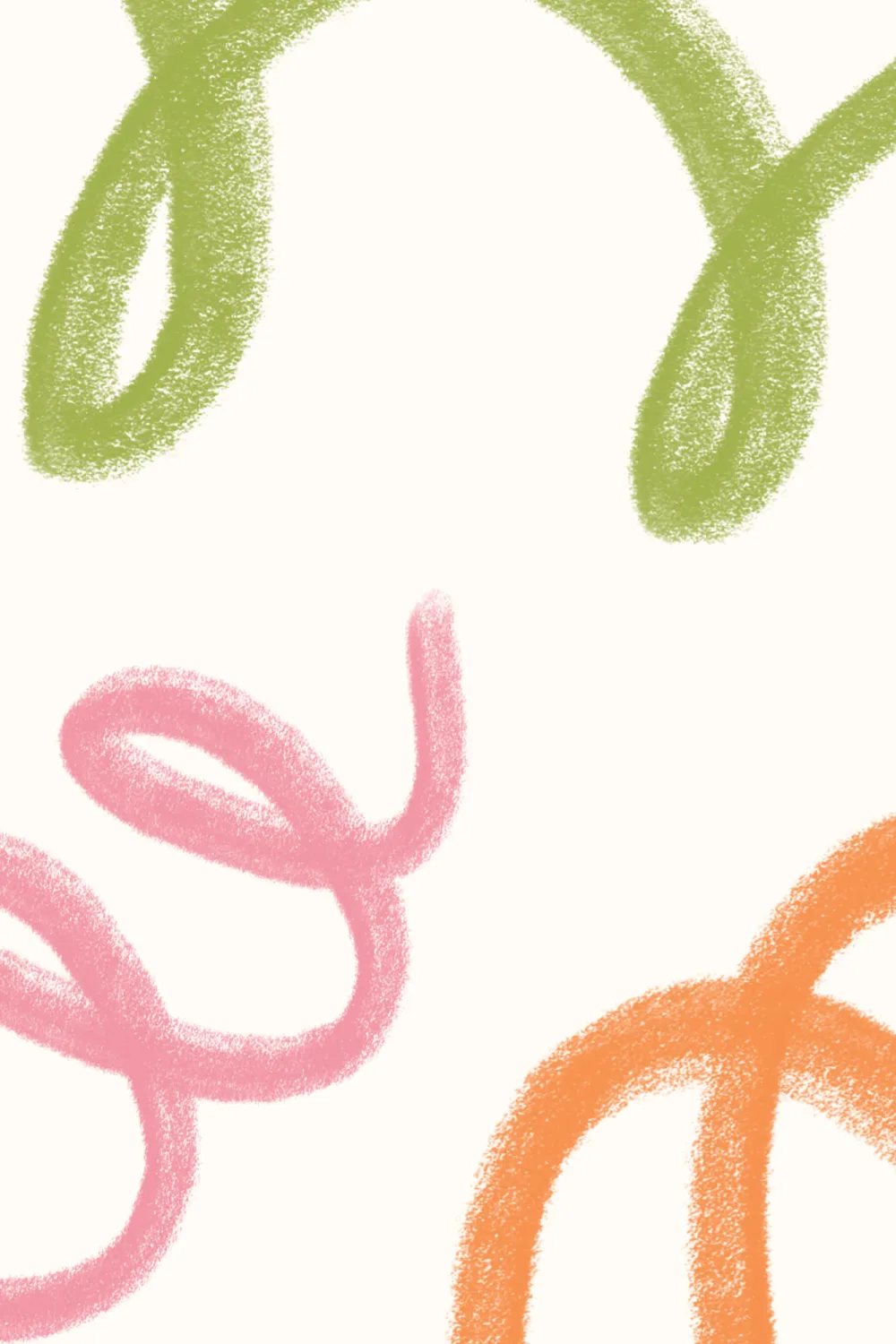 Multicolor Spring  Style Squiggles White Wall Mural