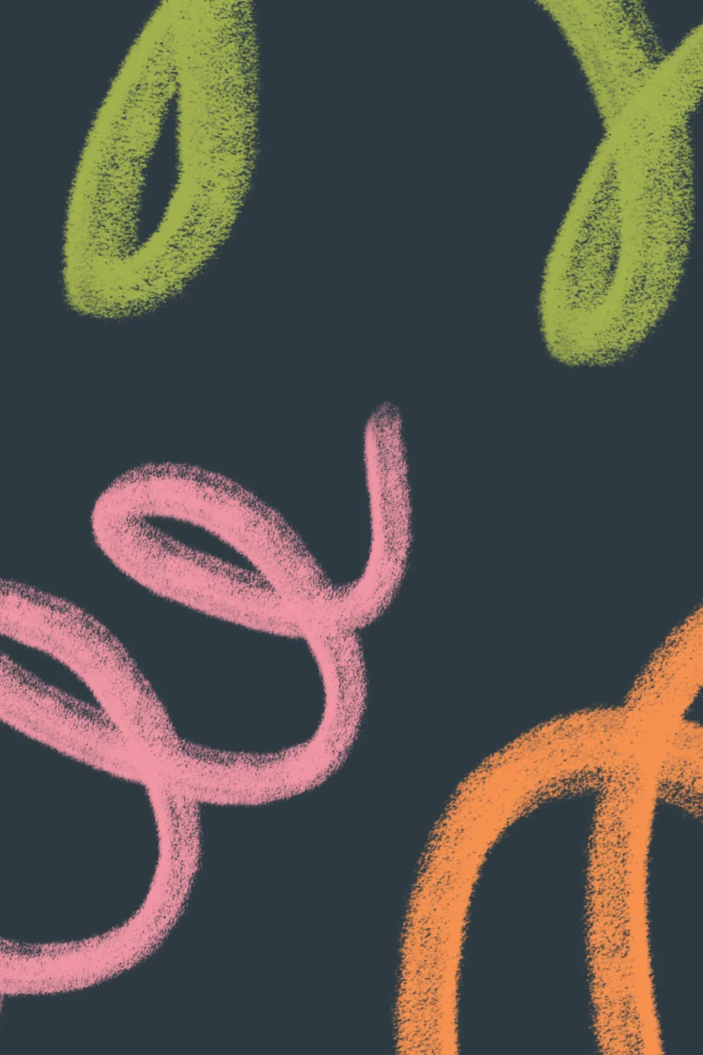 Mural de parede multicolorido estilo primavera Squiggles azul