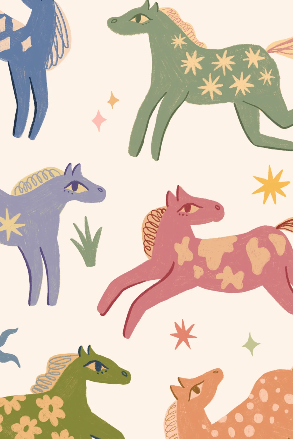 Multicolor Pony Whimsy Kids' Animal Fun Mural