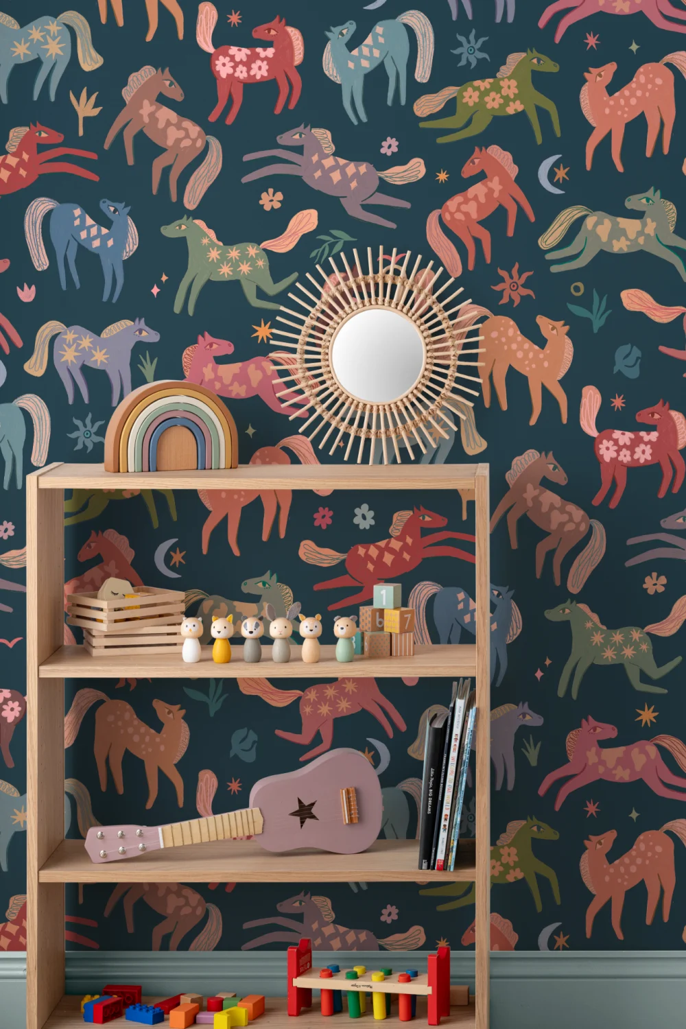 Mural infantil multicolor Playful Pony Animal Delight