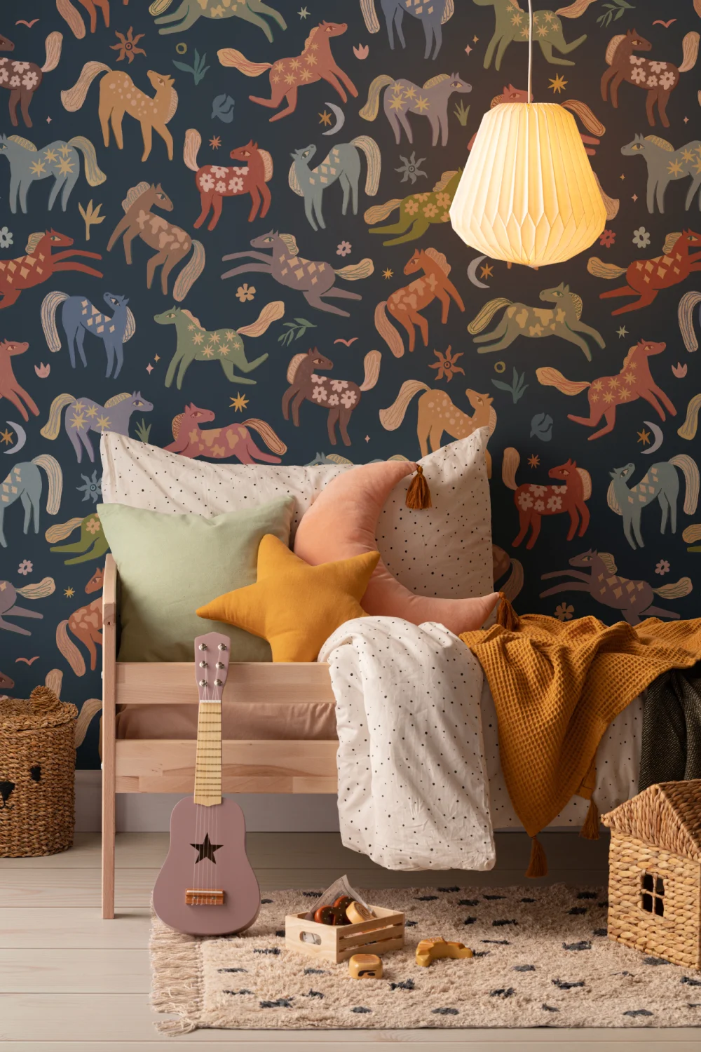 Mural infantil multicolor Playful Pony Animal Delight