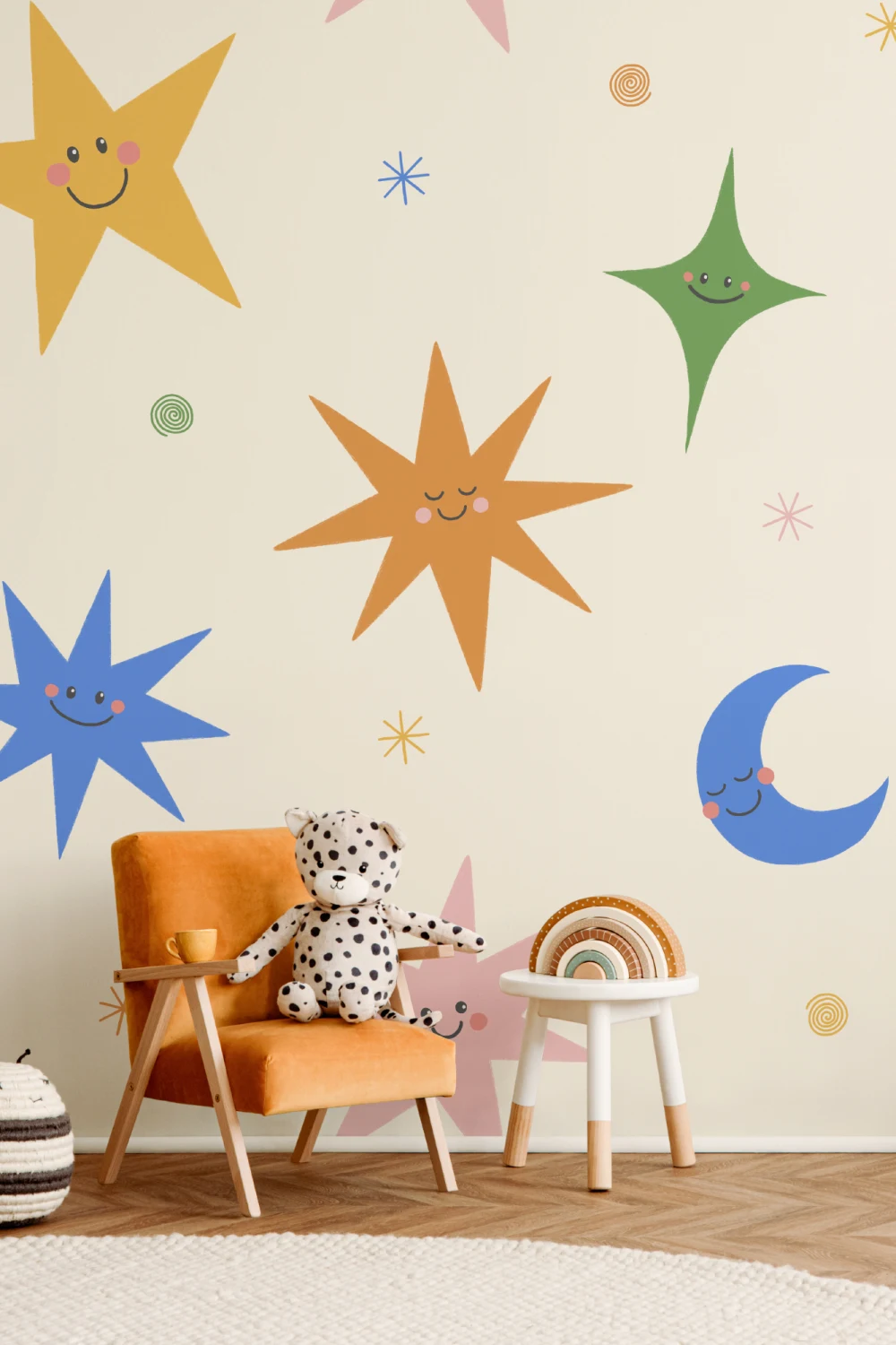 Multicolor Celestial Kids' Fun and Playful Mural