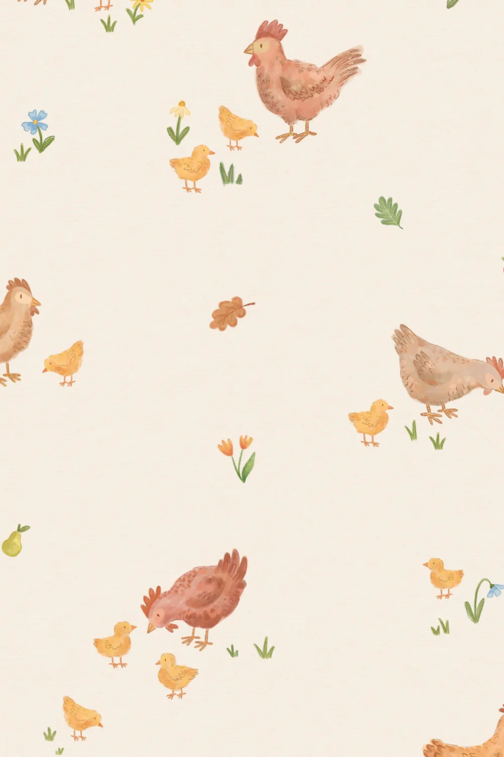 Multicolour Farmyard Animal Nursery Mural With Playful Atmosphere