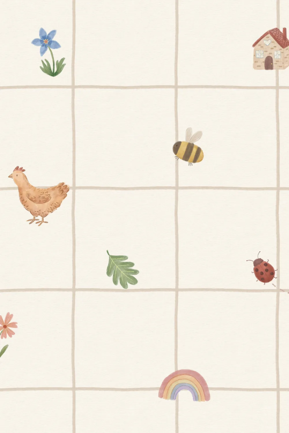 Multicolour Playful Kids' Mural With Classic Charm