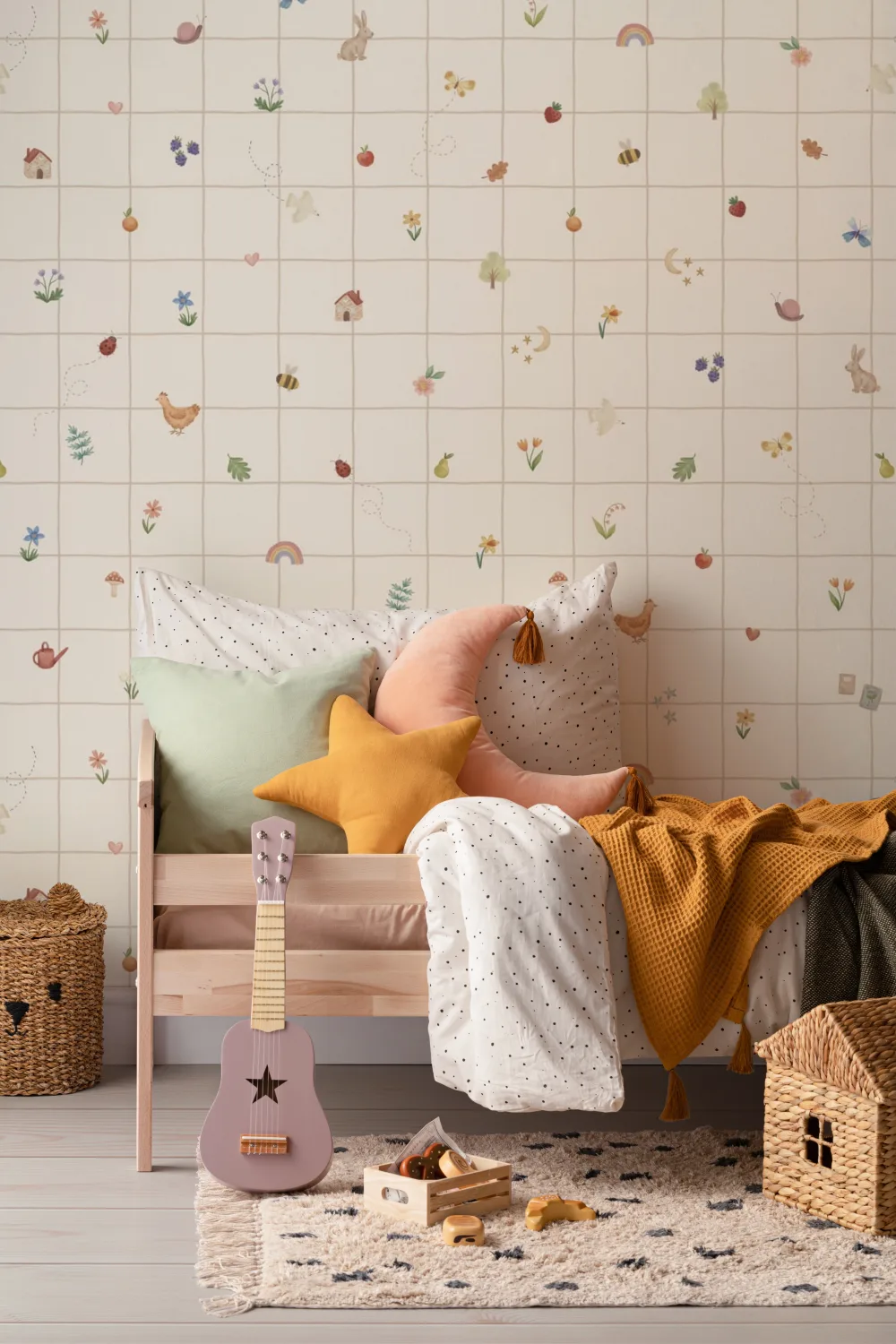 Multicolour Playful Kids' Mural With Classic Charm