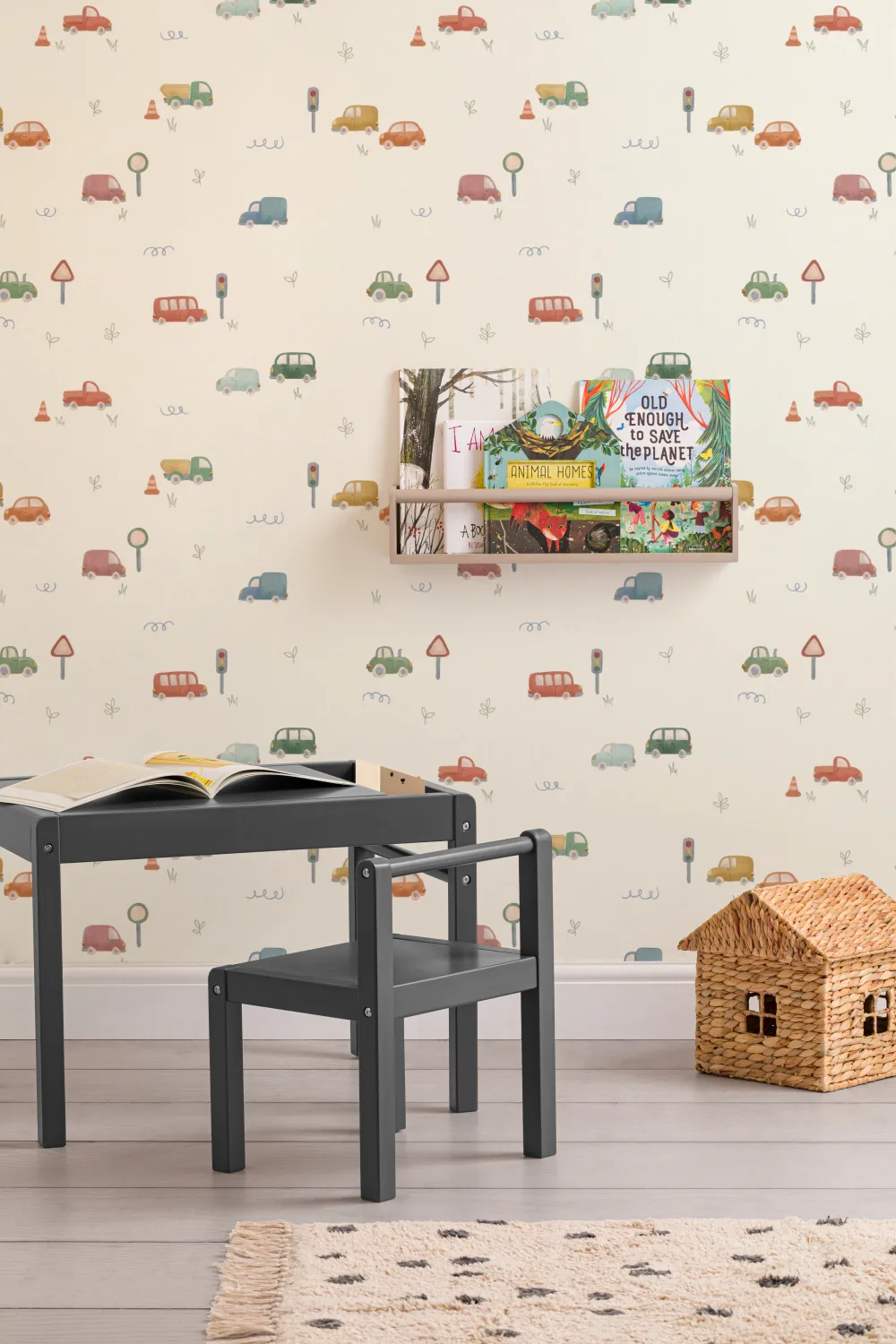 Multicolor Roadtrip Vehicles Kids' Pattern Adventure Mural