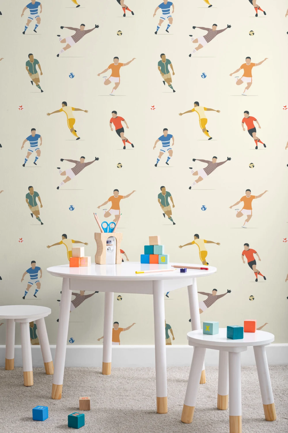 Barn fargerike fotballspillere Bakgrunn
