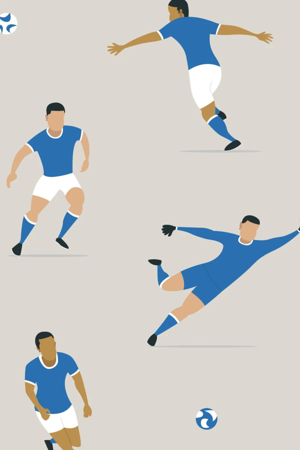 Copii albastru jucători de fotbal Wallpaper